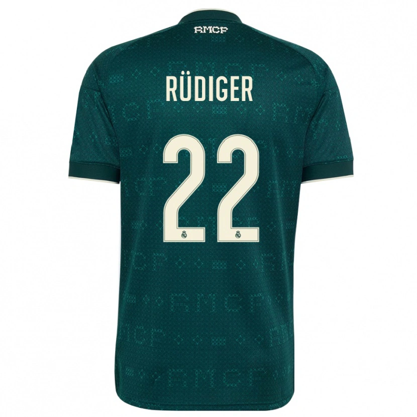 Danxen Niño Camiseta Antonio Rüdiger #22 Gris Pizarra Oscuro Blanco 2ª Equipación 2026/27 La Camisa México