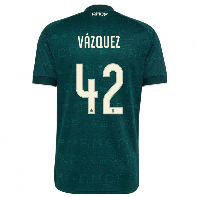 Danxen Niño Camiseta Erik Vázquez #42 Gris Pizarra Oscuro Blanco 2ª Equipación 2026/27 La Camisa México