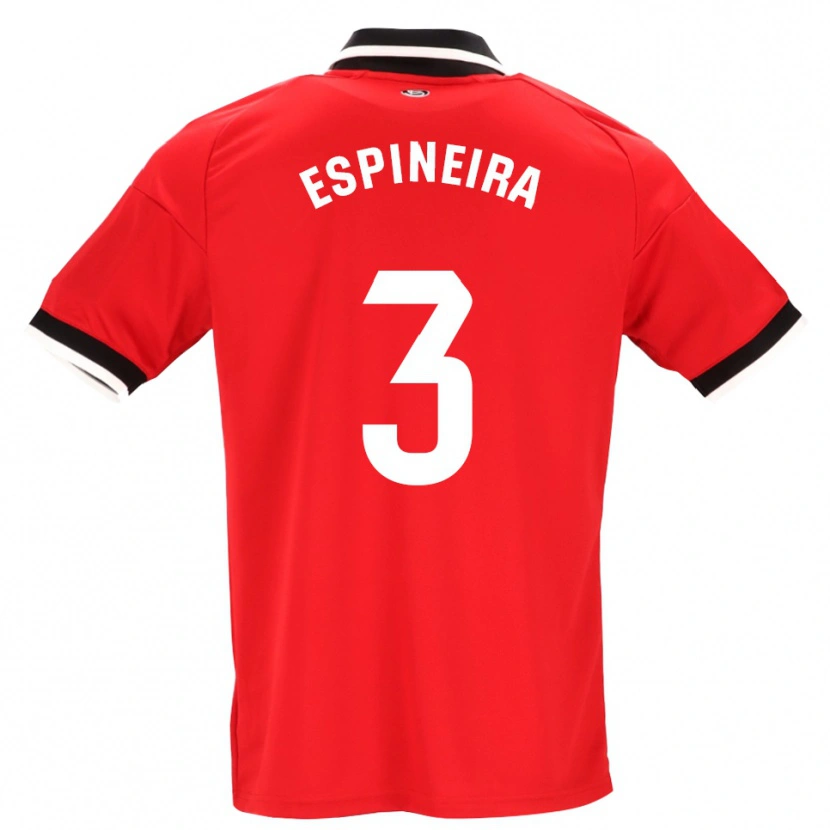 Danxen Niño Camiseta Alberto Espiñeira #3 Negro Blanco Rojo 2ª Equipación 2026/27 La Camisa México