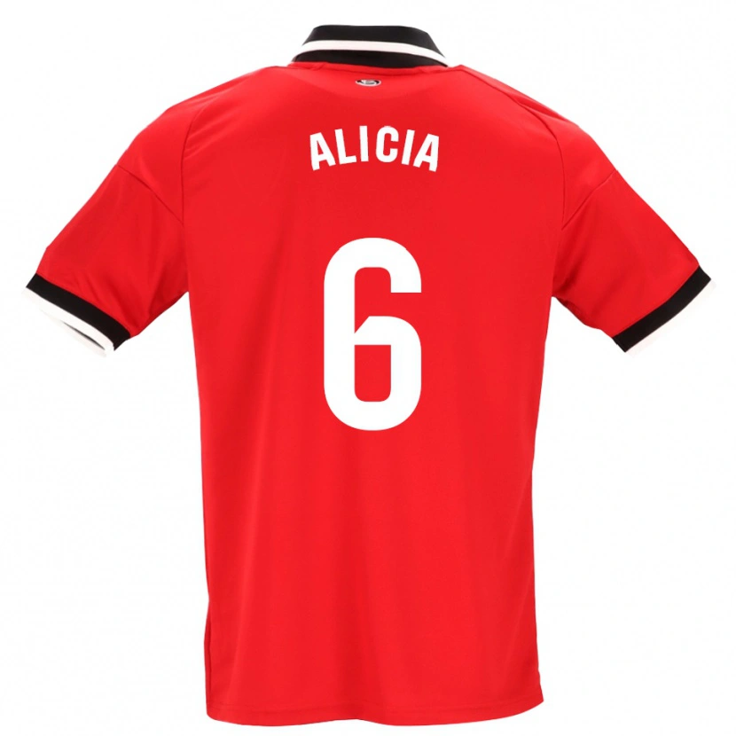 Danxen Niño Camiseta Alicia Redondo #6 Negro Blanco Rojo 2ª Equipación 2026/27 La Camisa México
