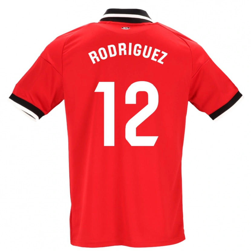 Danxen Niño Camiseta Lucía María Rodríguez Herrero #12 Negro Blanco Rojo 2ª Equipación 2026/27 La Camisa México