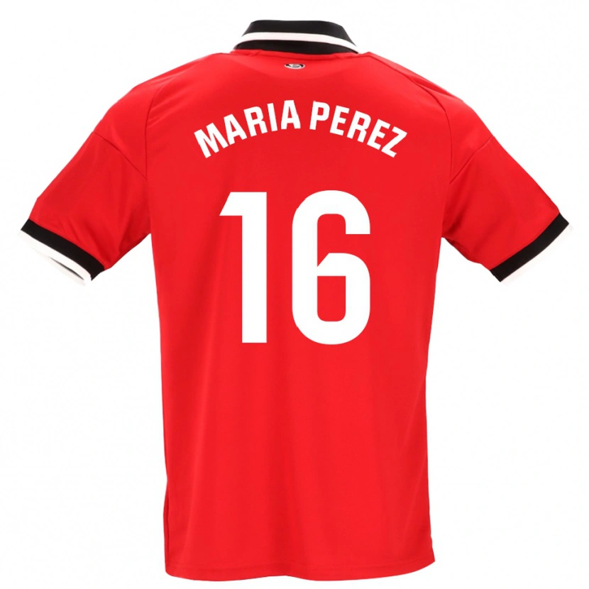 Danxen Niño Camiseta María Pérez Rabaza #16 Negro Blanco Rojo 2ª Equipación 2026/27 La Camisa México