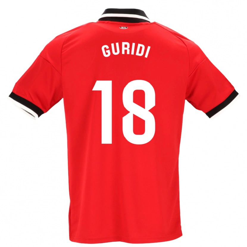 Danxen Niño Camiseta Jon Guridi #18 Negro Blanco Rojo 2ª Equipación 2026/27 La Camisa México