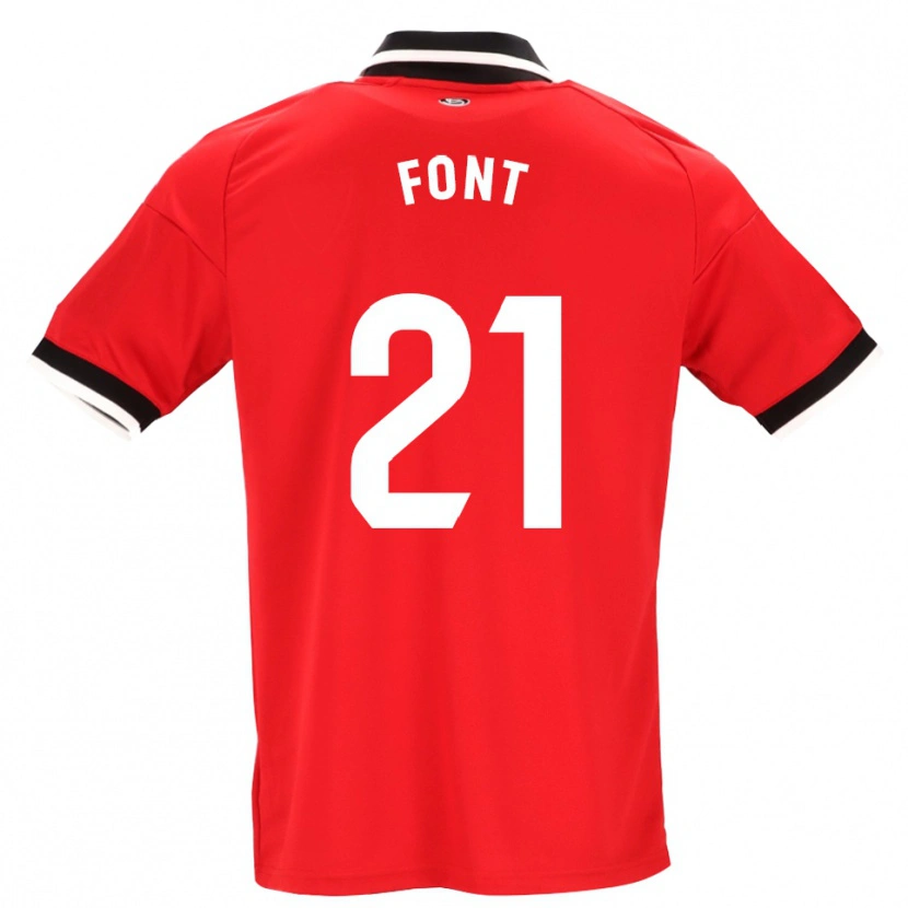 Danxen Niño Camiseta Jan Font #21 Negro Blanco Rojo 2ª Equipación 2026/27 La Camisa México