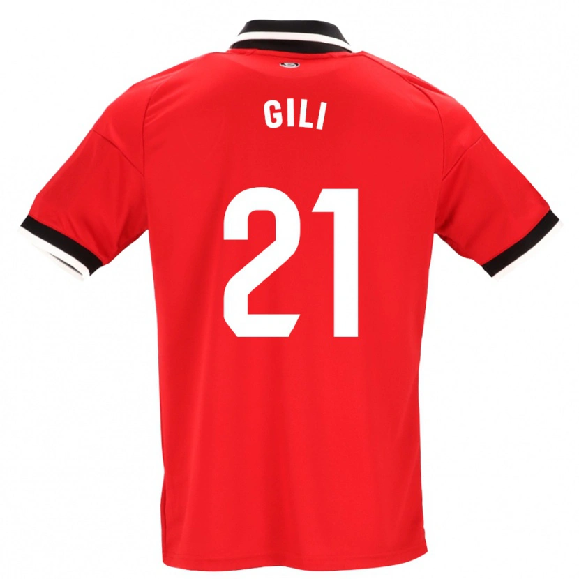Danxen Niño Camiseta Gemma Gili #21 Negro Blanco Rojo 2ª Equipación 2026/27 La Camisa México