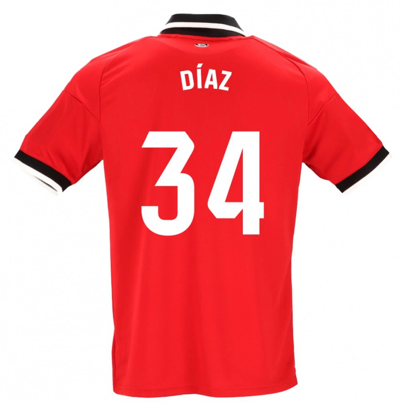 Danxen Niño Camiseta Mario Díaz #34 Negro Blanco Rojo 2ª Equipación 2026/27 La Camisa México