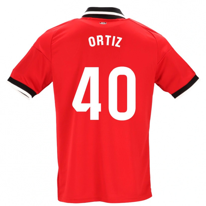 Danxen Niño Camiseta Hugo Ortiz #40 Negro Blanco Rojo 2ª Equipación 2026/27 La Camisa México