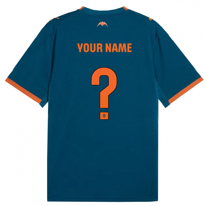 Danxen Niño Camiseta Su Nombre #0 Azul Acero Naranja 2ª Equipación 2026/27 La Camisa México