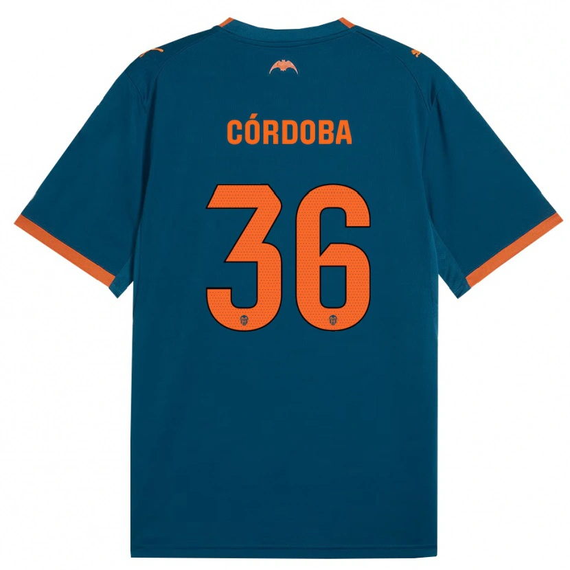 Danxen Niño Camiseta Iker Córdoba #36 Azul Acero Naranja 2ª Equipación 2026/27 La Camisa México