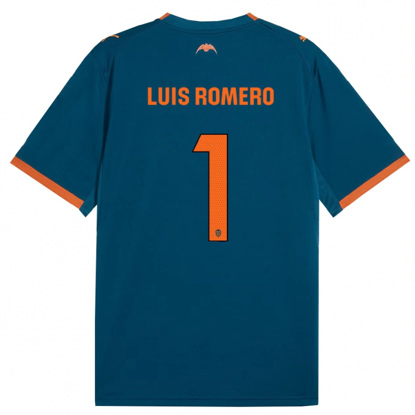Danxen Niño Camiseta Luis Romero #1 Azul Acero Naranja 2ª Equipación 2026/27 La Camisa México