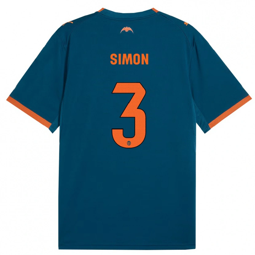 Danxen Niño Camiseta Bénédicte Simon #3 Azul Acero Naranja 2ª Equipación 2026/27 La Camisa México