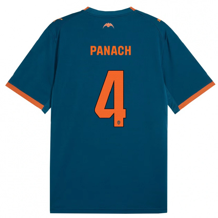 Danxen Niño Camiseta Alejandro Panach #4 Azul Acero Naranja 2ª Equipación 2026/27 La Camisa México