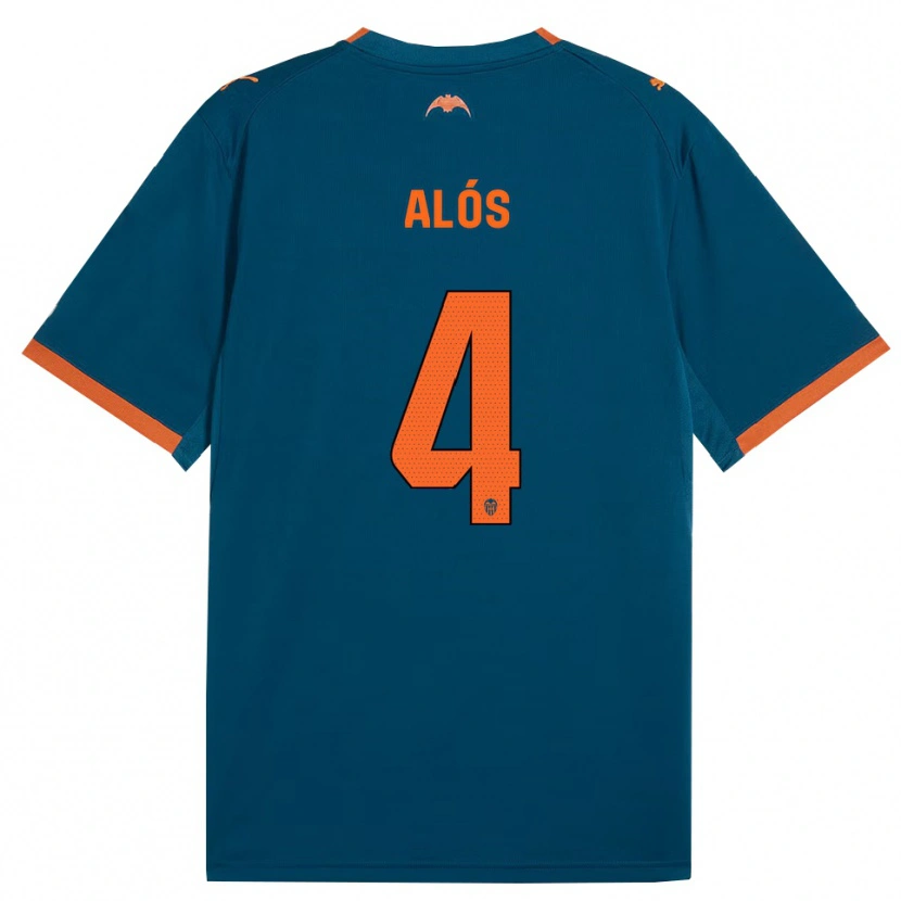 Danxen Niño Camiseta Carlos Alós #4 Azul Acero Naranja 2ª Equipación 2026/27 La Camisa México