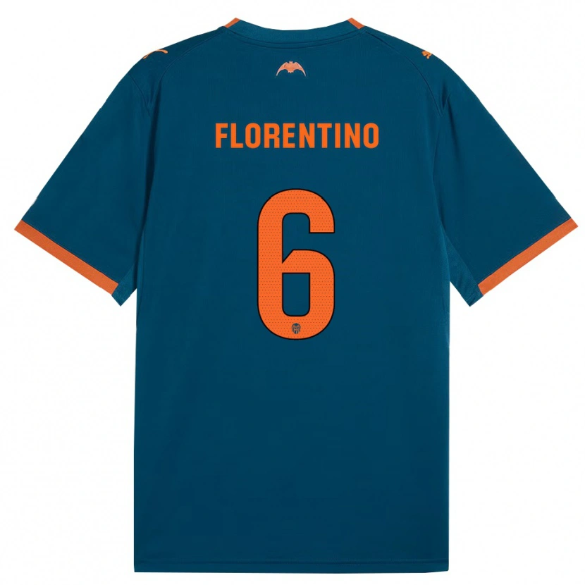 Danxen Niño Camiseta Claudia Florentino #6 Azul Acero Naranja 2ª Equipación 2026/27 La Camisa México