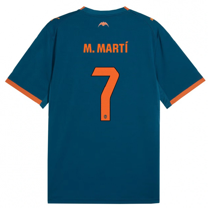 Danxen Niño Camiseta Marina Martí #7 Azul Acero Naranja 2ª Equipación 2026/27 La Camisa México