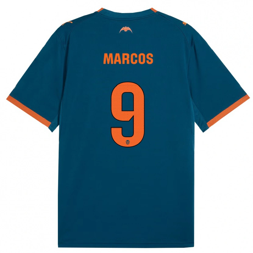 Danxen Niño Camiseta Ana Marcos #9 Azul Acero Naranja 2ª Equipación 2026/27 La Camisa México