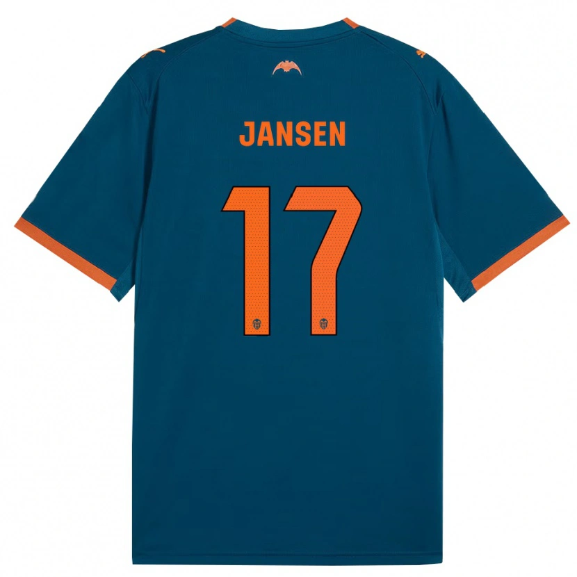 Danxen Niño Camiseta Ellen Jansen #17 Azul Acero Naranja 2ª Equipación 2026/27 La Camisa México