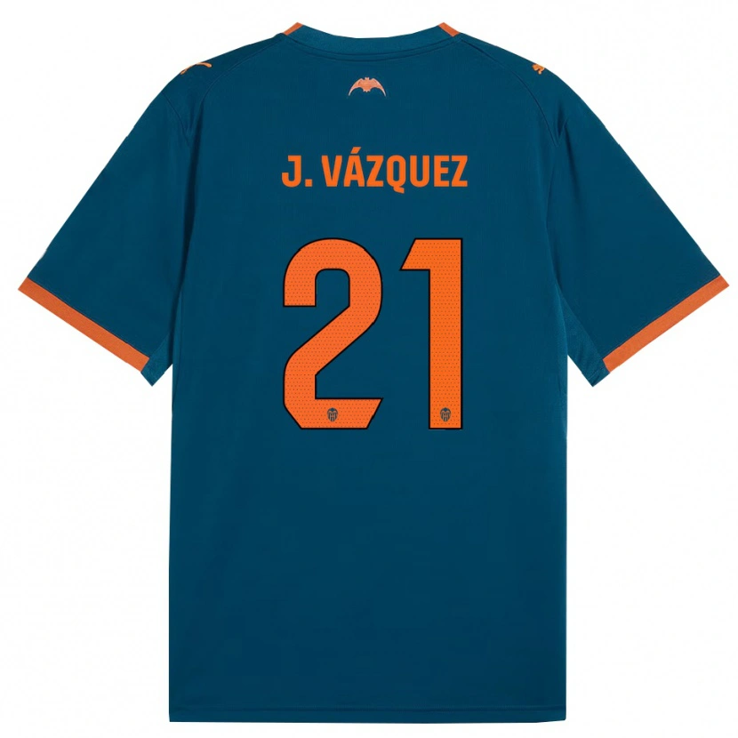 Danxen Niño Camiseta Jesús Vázquez #21 Azul Acero Naranja 2ª Equipación 2026/27 La Camisa México