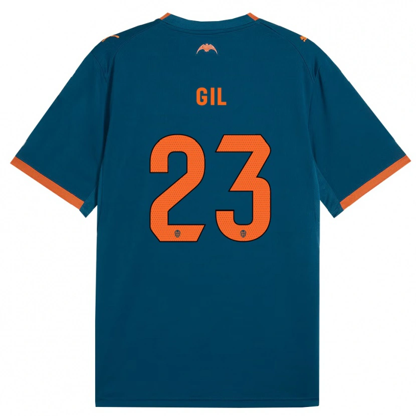Danxen Niño Camiseta Elena Gil #23 Azul Acero Naranja 2ª Equipación 2026/27 La Camisa México