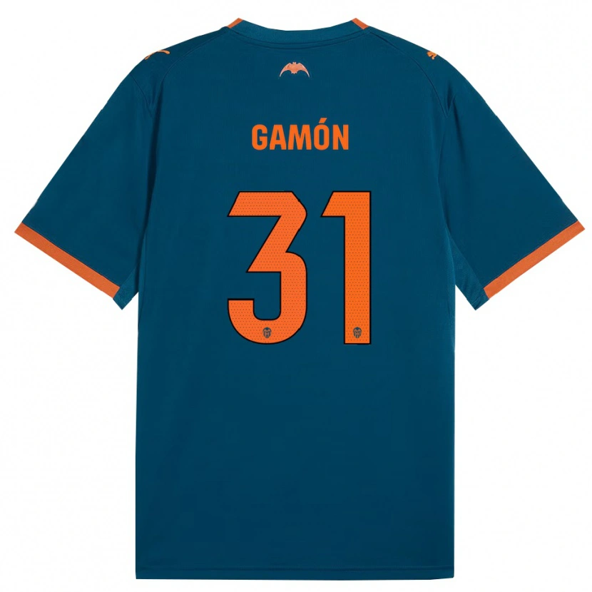 Danxen Niño Camiseta Rodrigo Gamón #31 Azul Acero Naranja 2ª Equipación 2026/27 La Camisa México