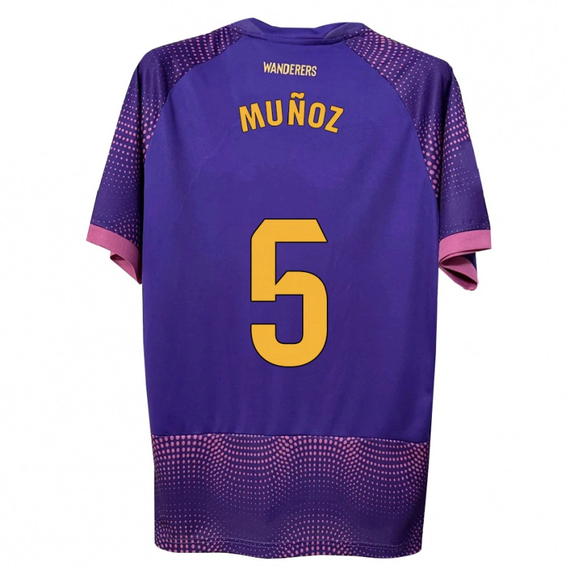 Danxen Niño Camiseta Ismael Muñoz #5 Morado Blanco Rosa 2ª Equipación 2026/27 La Camisa México