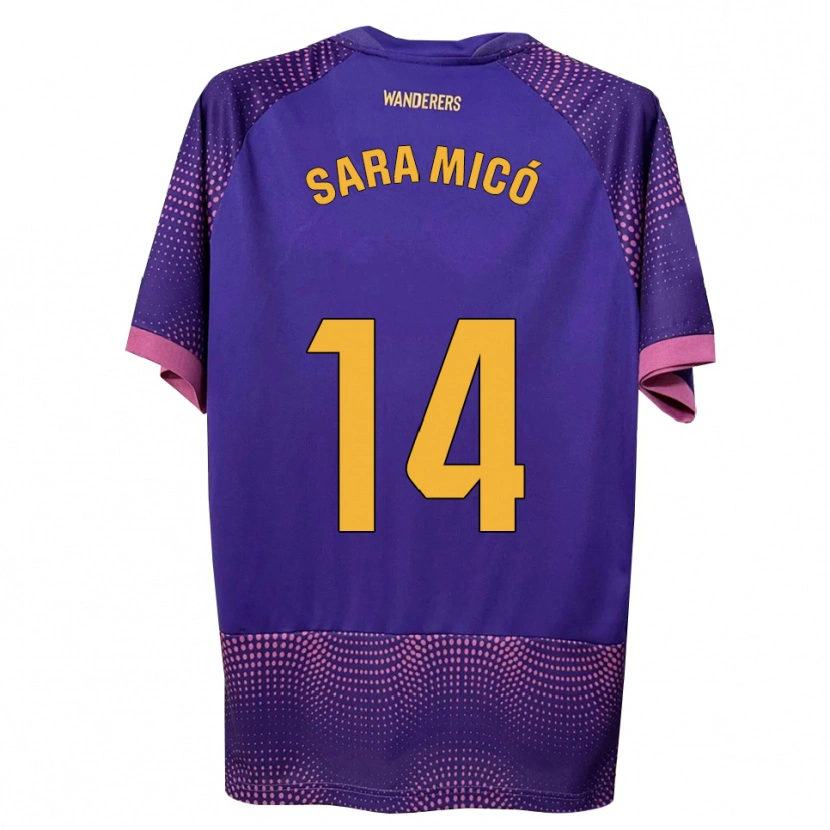 Danxen Niño Camiseta Sara Micó #14 Morado Blanco Rosa 2ª Equipación 2026/27 La Camisa México