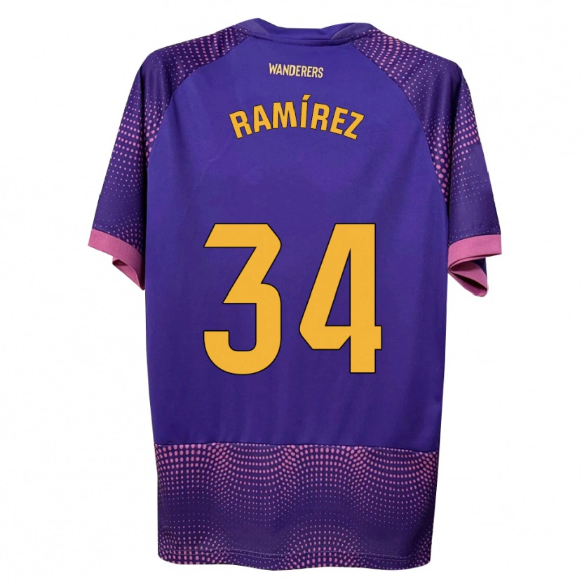 Danxen Niño Camiseta Jalmar Ramírez #34 Morado Blanco Rosa 2ª Equipación 2026/27 La Camisa México