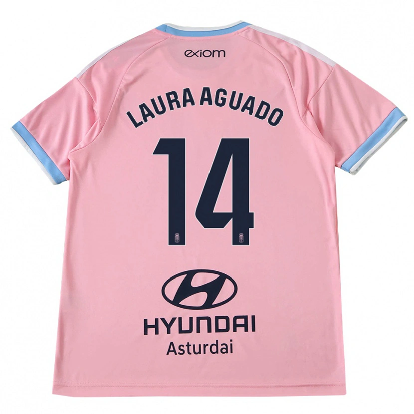 Danxen Niño Camiseta Laura Aguado #14 Azul Aciano Rosa 2ª Equipación 2026/27 La Camisa México