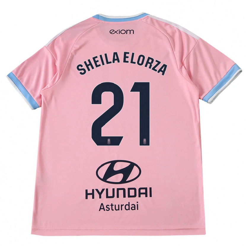 Danxen Niño Camiseta Sheila Elorza #21 Azul Aciano Rosa 2ª Equipación 2026/27 La Camisa México