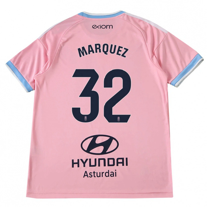 Danxen Niño Camiseta Gerard Marquez #32 Azul Aciano Rosa 2ª Equipación 2026/27 La Camisa México