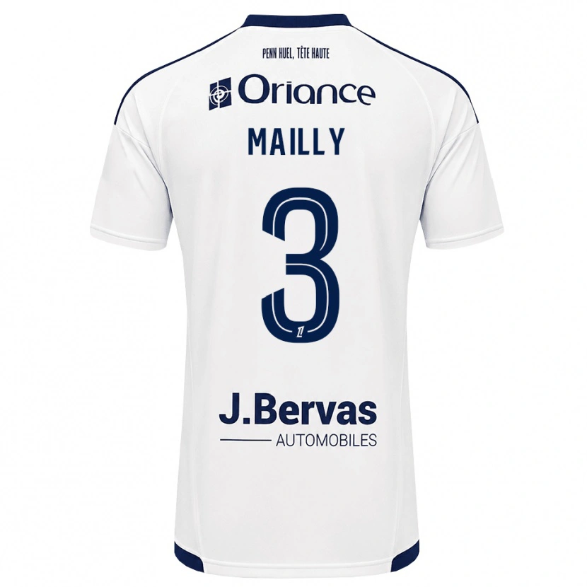 Danxen Niño Camiseta Evan Mailly #3 Azul Marino Blanco 2ª Equipación 2026/27 La Camisa México