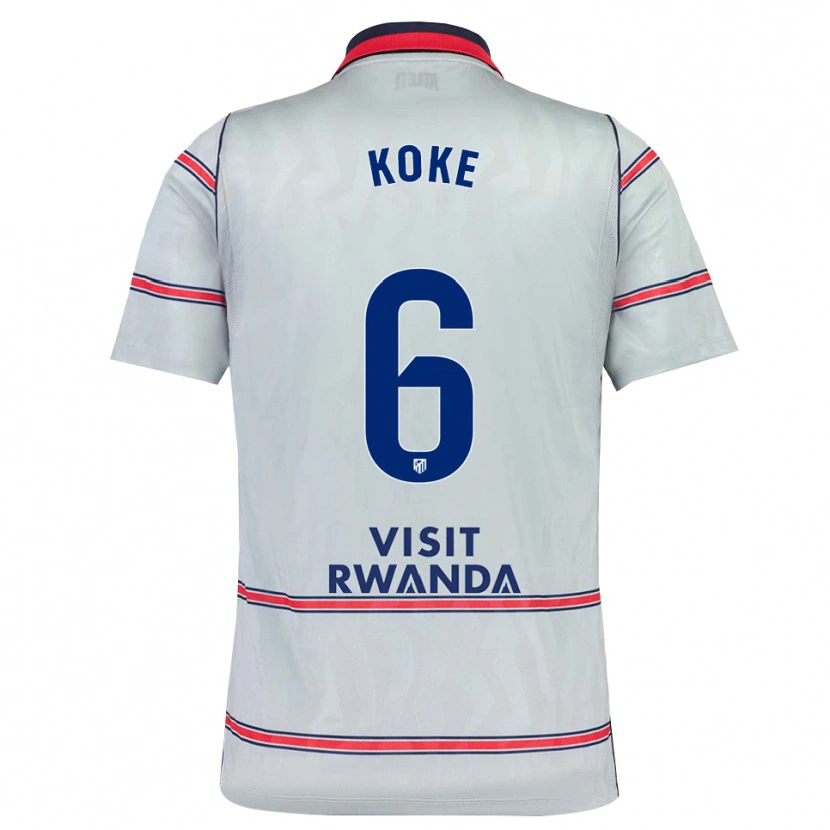 Danxen Niño Camiseta Koke #6 Gris Rojo Azul Marino Equipación Tercera 2026/27 La Camisa México
