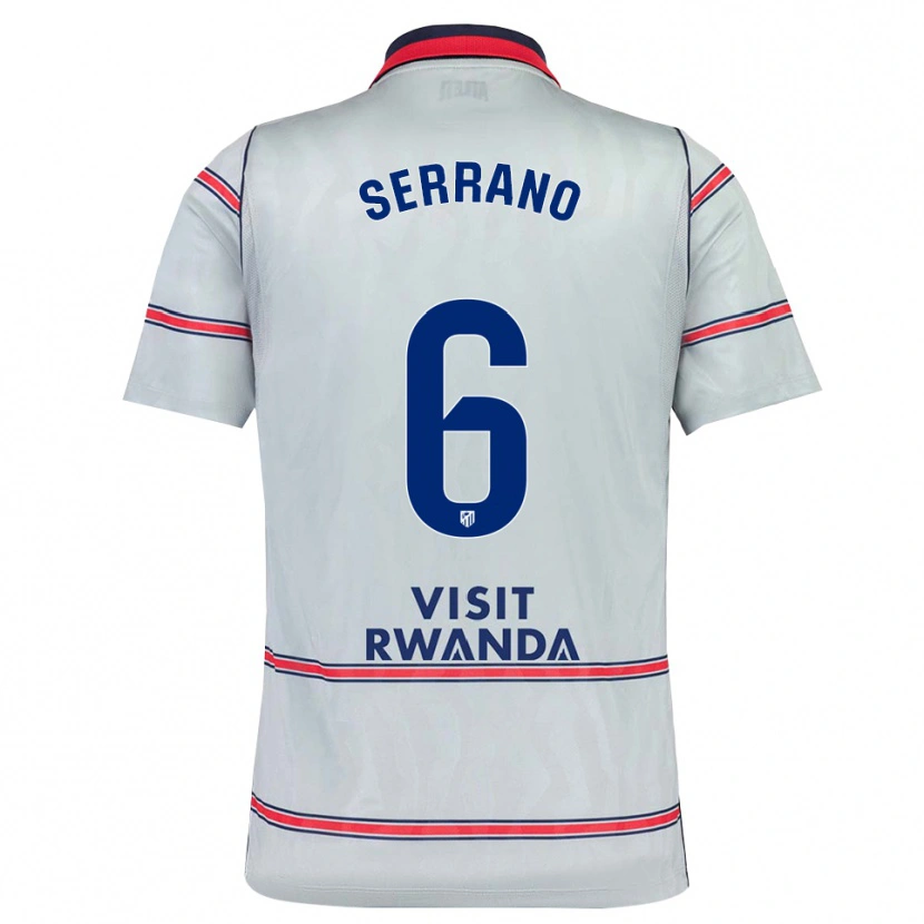 Danxen Niño Camiseta Javi Serrano #6 Gris Rojo Azul Marino Equipación Tercera 2026/27 La Camisa México