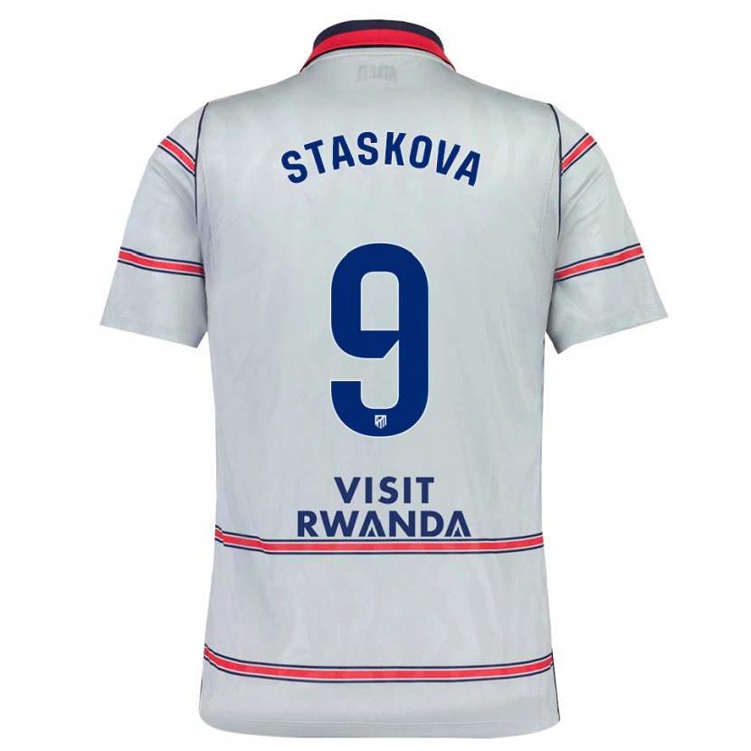 Danxen Niño Camiseta Andrea Staskova #9 Gris Rojo Azul Marino Equipación Tercera 2026/27 La Camisa México