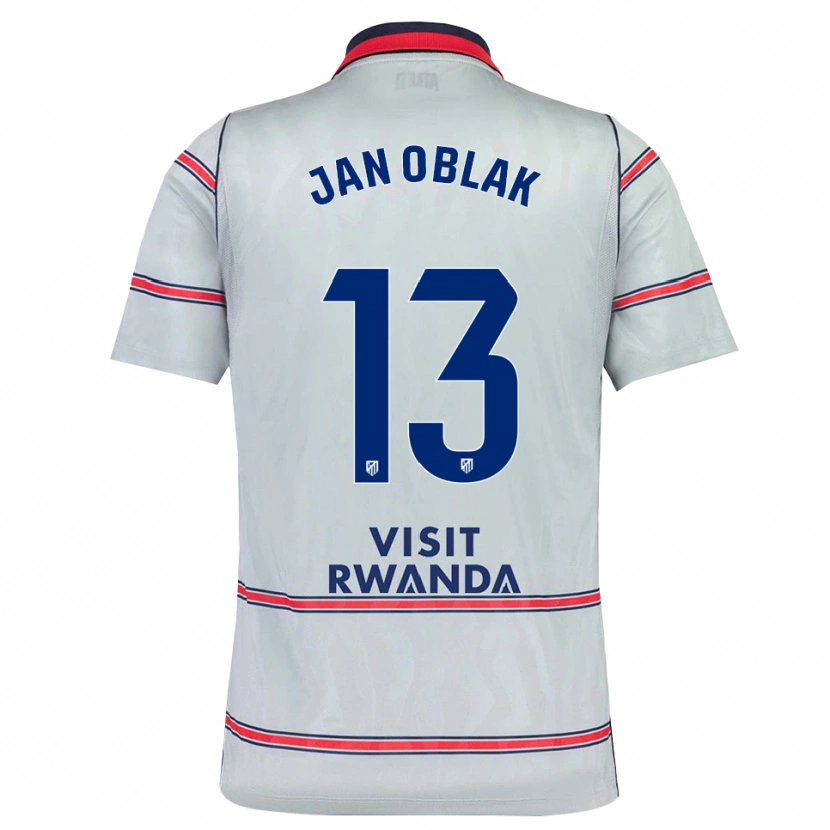 Danxen Niño Camiseta Jan Oblak #13 Gris Rojo Azul Marino Equipación Tercera 2026/27 La Camisa México