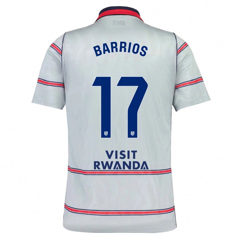 Danxen Niño Camiseta Jesus Barrios #17 Gris Rojo Azul Marino Equipación Tercera 2026/27 La Camisa México