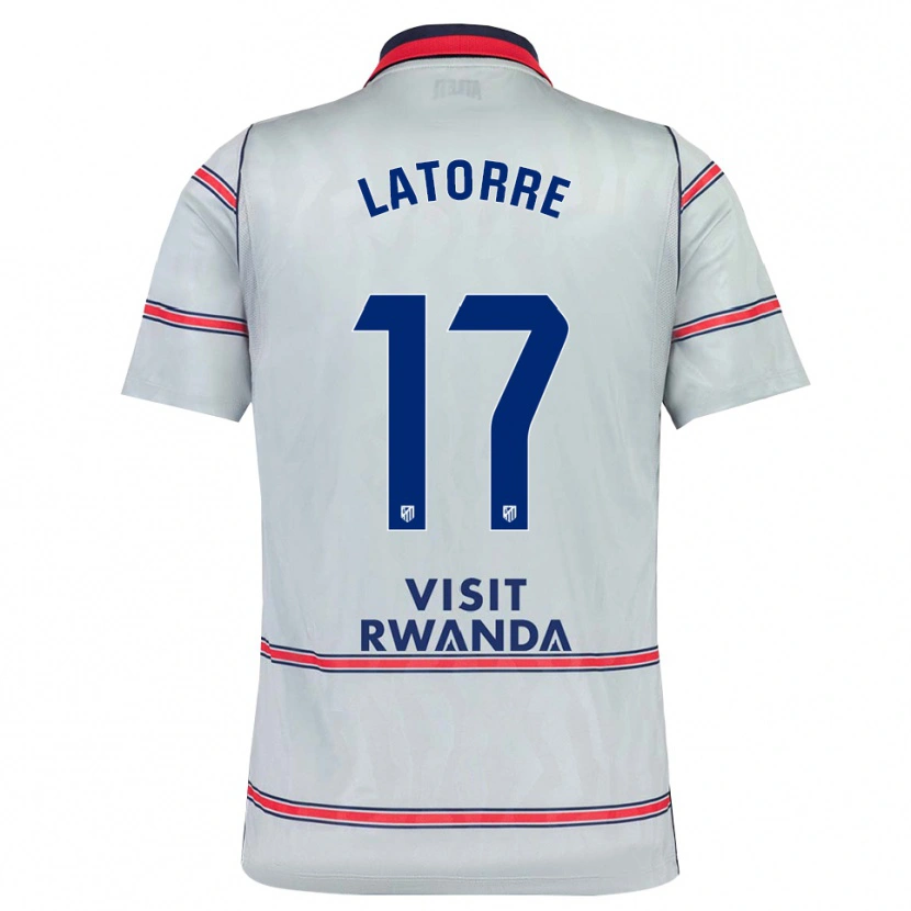 Danxen Niño Camiseta Barbara Latorre #17 Gris Rojo Azul Marino Equipación Tercera 2026/27 La Camisa México