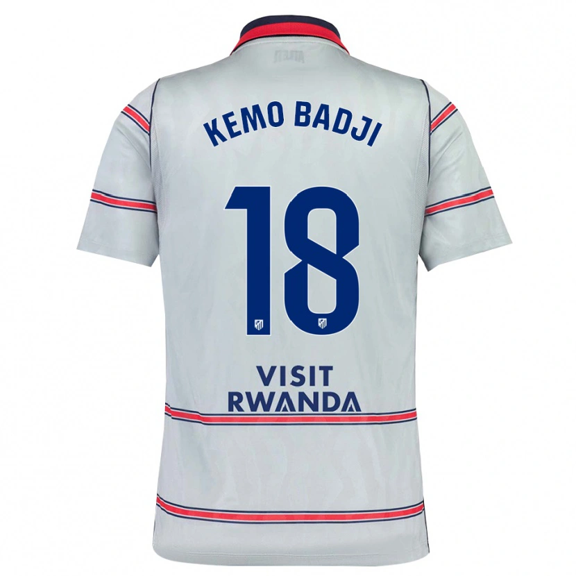 Danxen Niño Camiseta Abdou Kemo Badji #18 Gris Rojo Azul Marino Equipación Tercera 2026/27 La Camisa México
