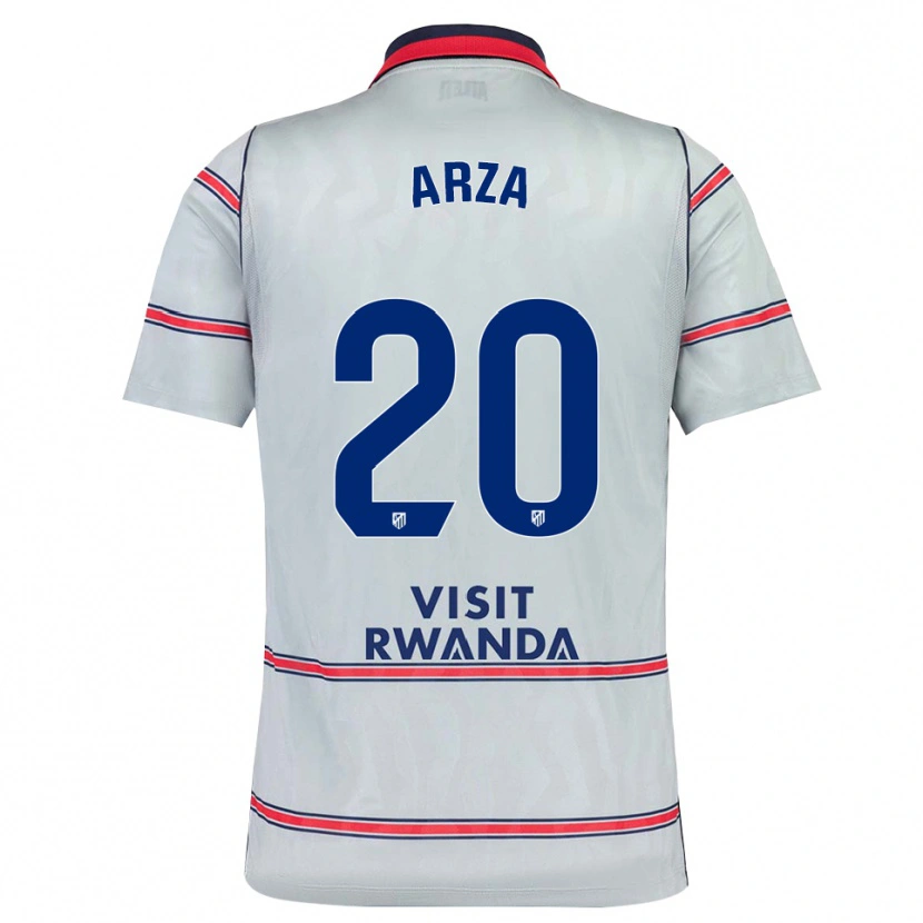 Danxen Niño Camiseta David Arza #20 Gris Rojo Azul Marino Equipación Tercera 2026/27 La Camisa México