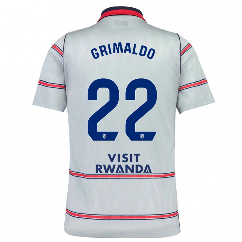 Danxen Niño Camiseta Alejandro Grimaldo #22 Gris Rojo Azul Marino Equipación Tercera 2026/27 La Camisa México