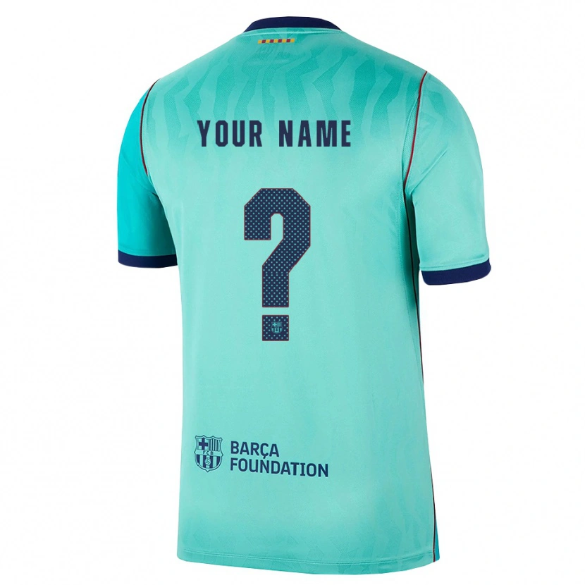 Danxen Niño Camiseta Su Nombre #0 Aqua Turquesa Oscuro Azul Real Equipación Tercera 2026/27 La Camisa México