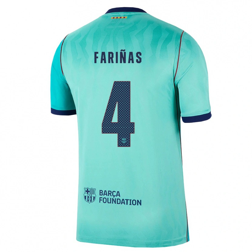 Danxen Niño Camiseta Brian Fariñas #4 Aqua Turquesa Oscuro Azul Real Equipación Tercera 2026/27 La Camisa México