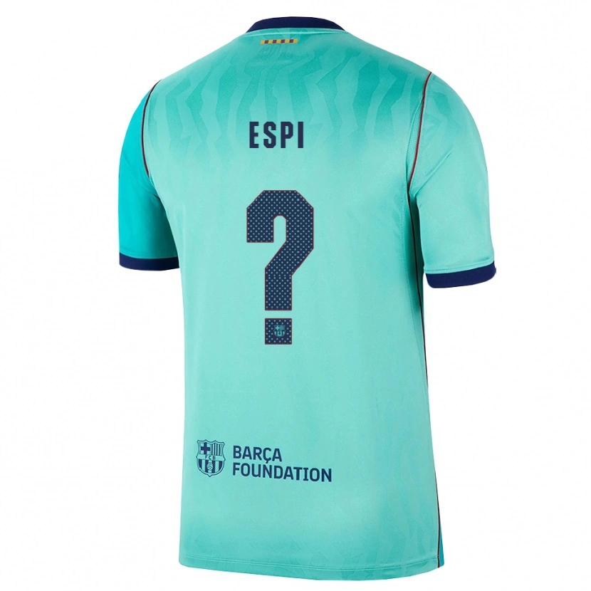 Danxen Niño Camiseta Pau Espi #0 Aqua Turquesa Oscuro Azul Real Equipación Tercera 2026/27 La Camisa México