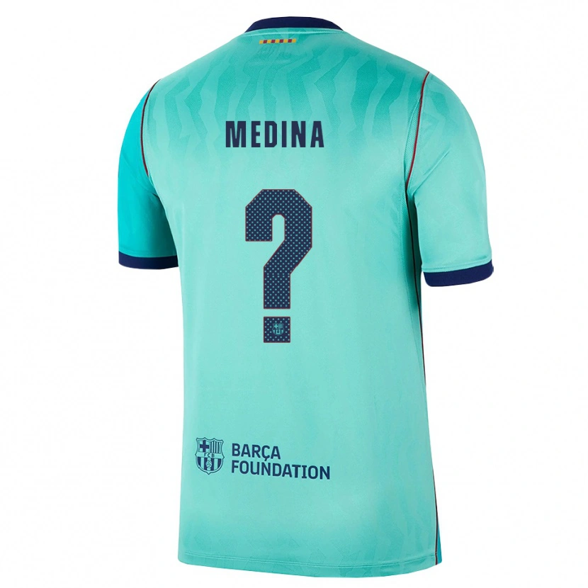 Danxen Niño Camiseta Óscar Medina #0 Aqua Turquesa Oscuro Azul Real Equipación Tercera 2026/27 La Camisa México