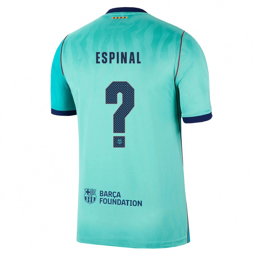 Danxen Niño Camiseta Jorge Espinal #0 Aqua Turquesa Oscuro Azul Real Equipación Tercera 2026/27 La Camisa México