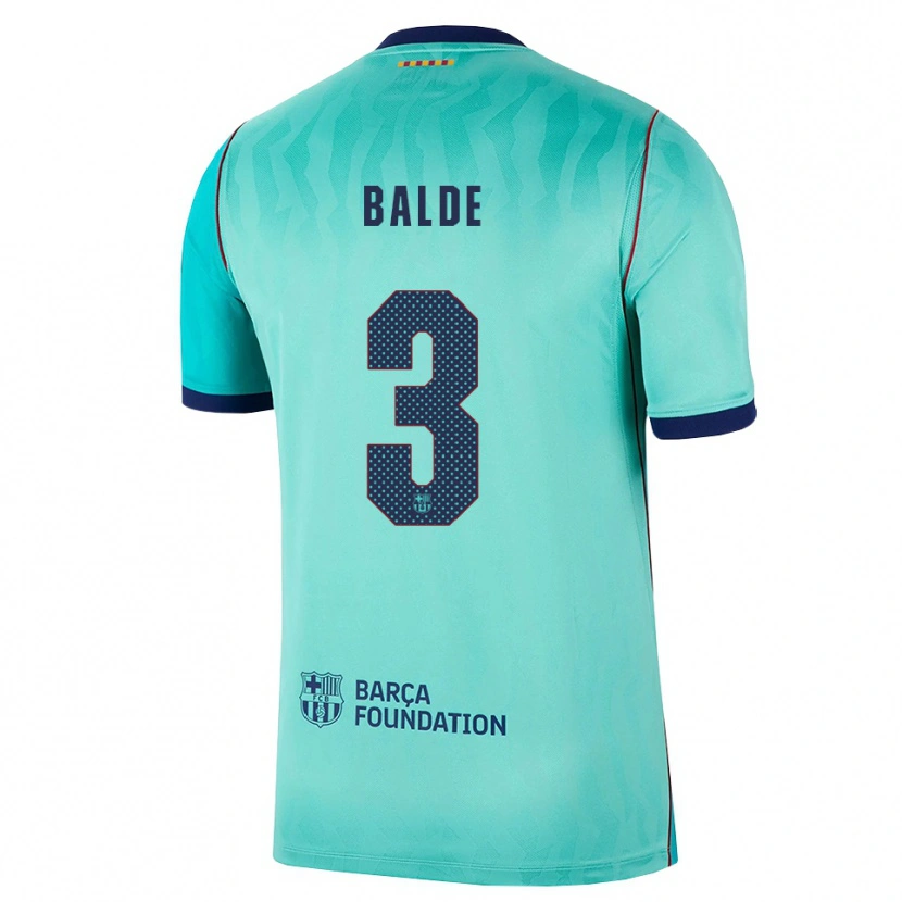 Danxen Niño Camiseta Alejandro Balde #3 Aqua Turquesa Oscuro Azul Real Equipación Tercera 2026/27 La Camisa México