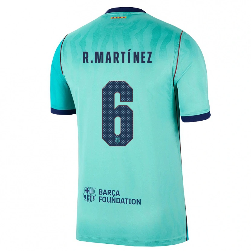 Danxen Niño Camiseta Roger Martínez #6 Aqua Turquesa Oscuro Azul Real Equipación Tercera 2026/27 La Camisa México
