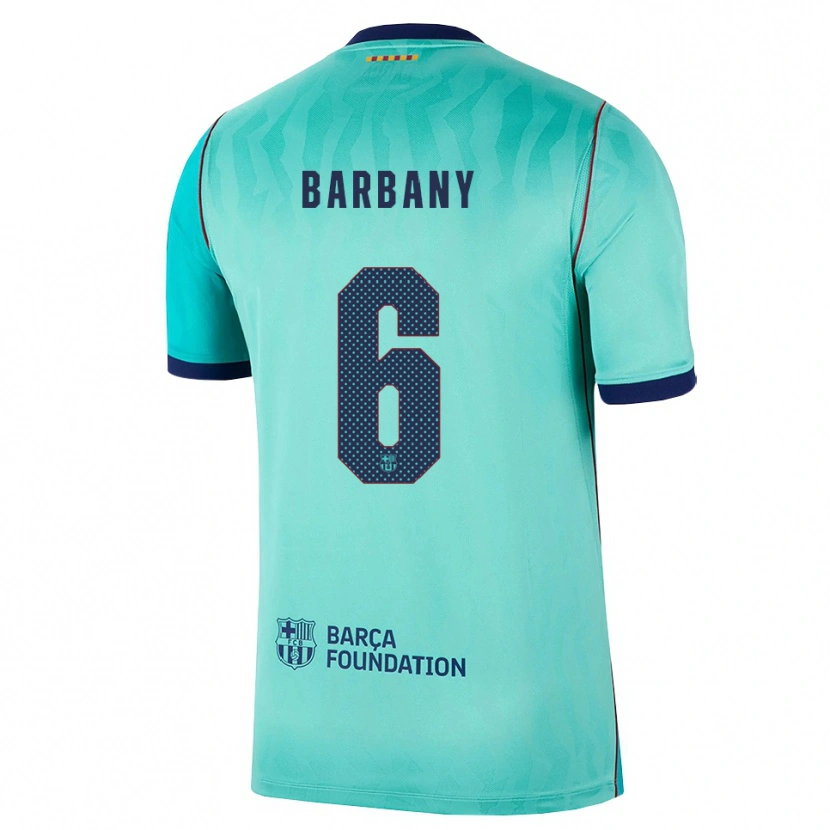 Danxen Niño Camiseta Víctor Barbany #6 Aqua Turquesa Oscuro Azul Real Equipación Tercera 2026/27 La Camisa México