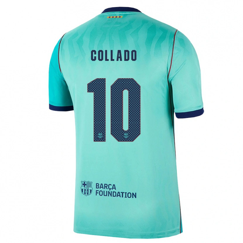 Danxen Niño Camiseta Alex Collado #10 Aqua Turquesa Oscuro Azul Real Equipación Tercera 2026/27 La Camisa México