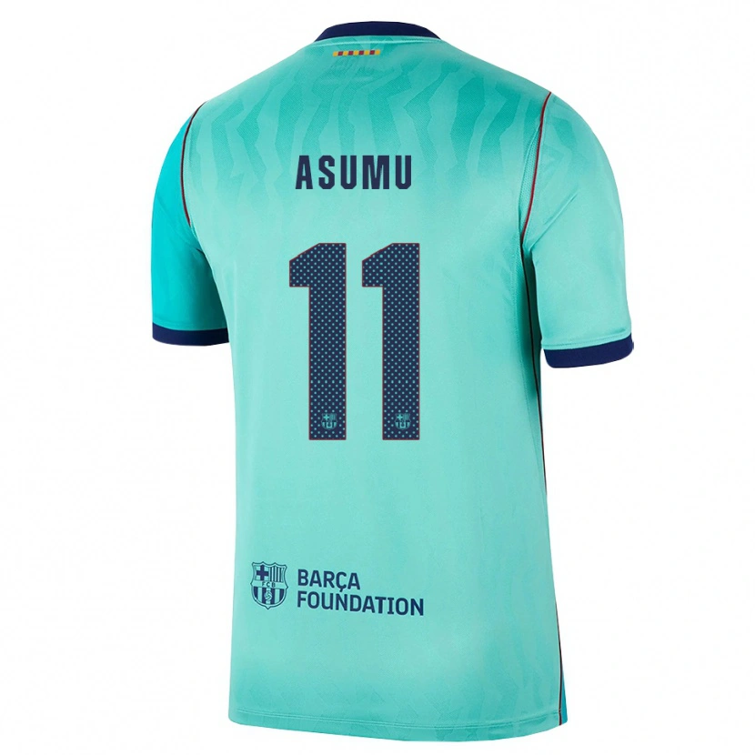 Danxen Niño Camiseta Héctor Asumu #11 Aqua Turquesa Oscuro Azul Real Equipación Tercera 2026/27 La Camisa México